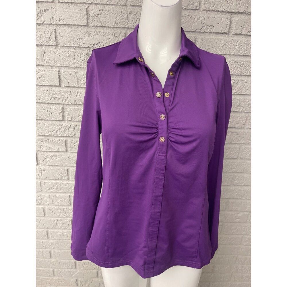 Clover by Bobby Jones Women Purple Long Sleeve Top Size M